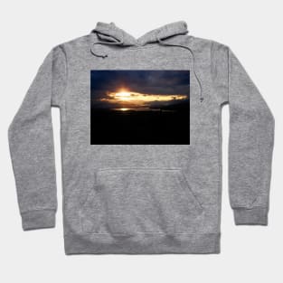 Sunset landscape photography,  lake and mountain on cloudy sky Hoodie